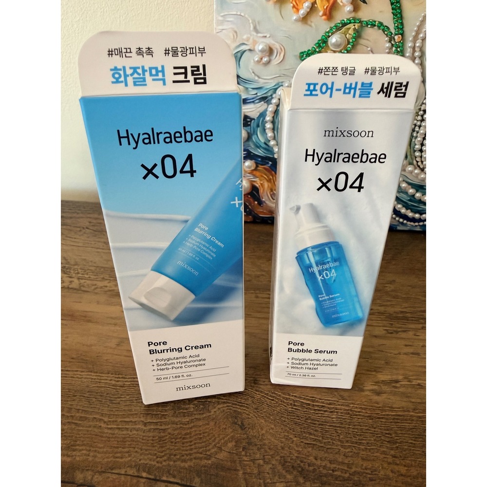 Mixsoon Hyalraebae x04 Pore Blurring Cream and Pore Bubble Serum Set K-Beauty